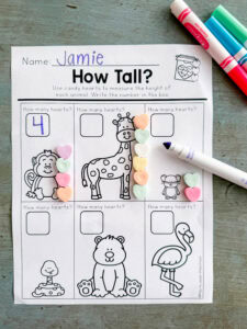 candy heart measuring heart activities