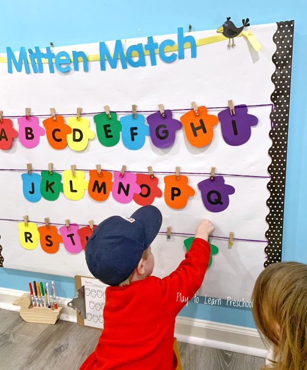 Mitten Match Interactive Bulletin Board - Play to Learn Preschool