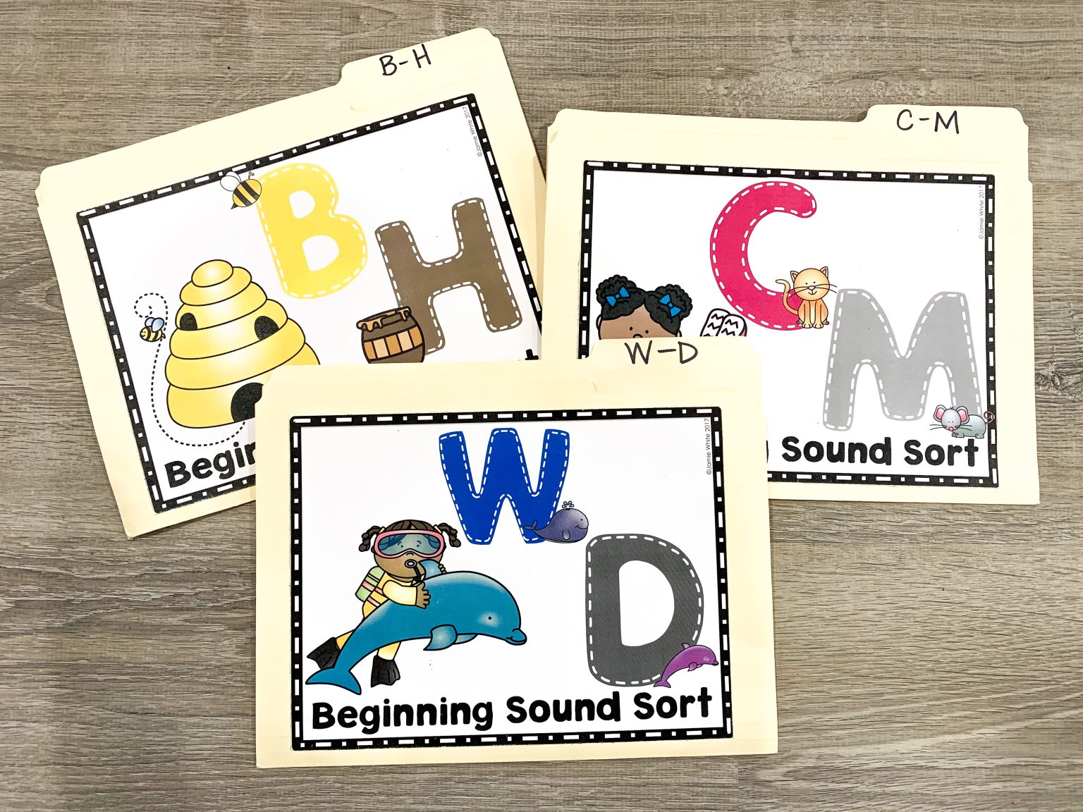 Beginning Sound Sorting Folder Games - Play to Learn Preschool