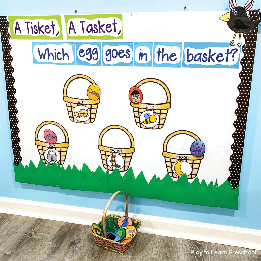 Rhyming Interactive Bulletin Board for Preschoolers - Play to Learn ...