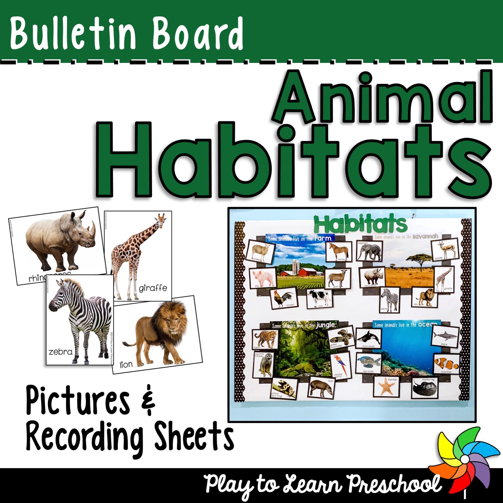 Animal Habitats Bulletin Board - Play to Learn Preschool preschool