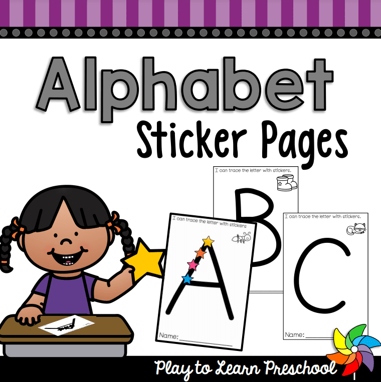 Alphabet Sticker Pages - Play to Learn Preschool
