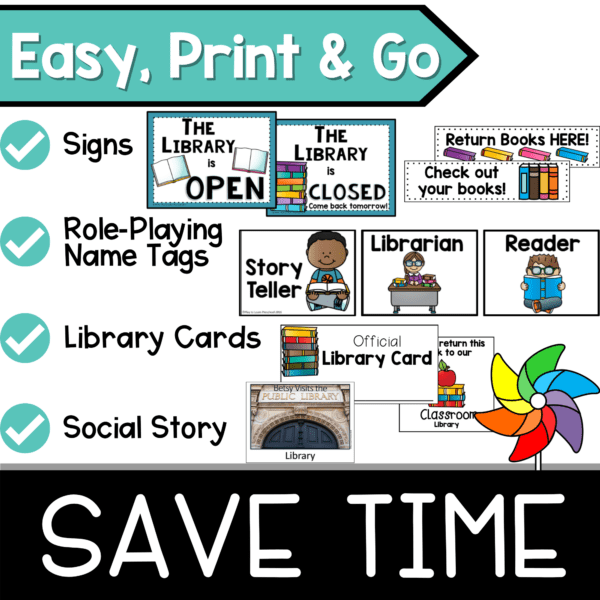 Library Dramatic Play for the Classroom - Play to Learn Preschool Preschool