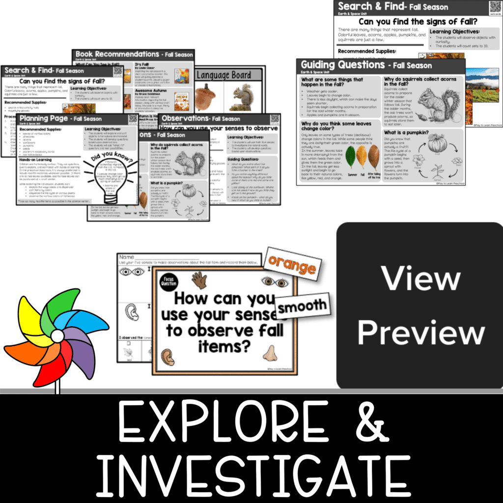Seasons: Fall Science Center - Play to Learn Preschool