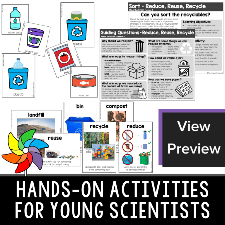 Reduce, Reuse, Recycle Science Center - Play to Learn Preschool