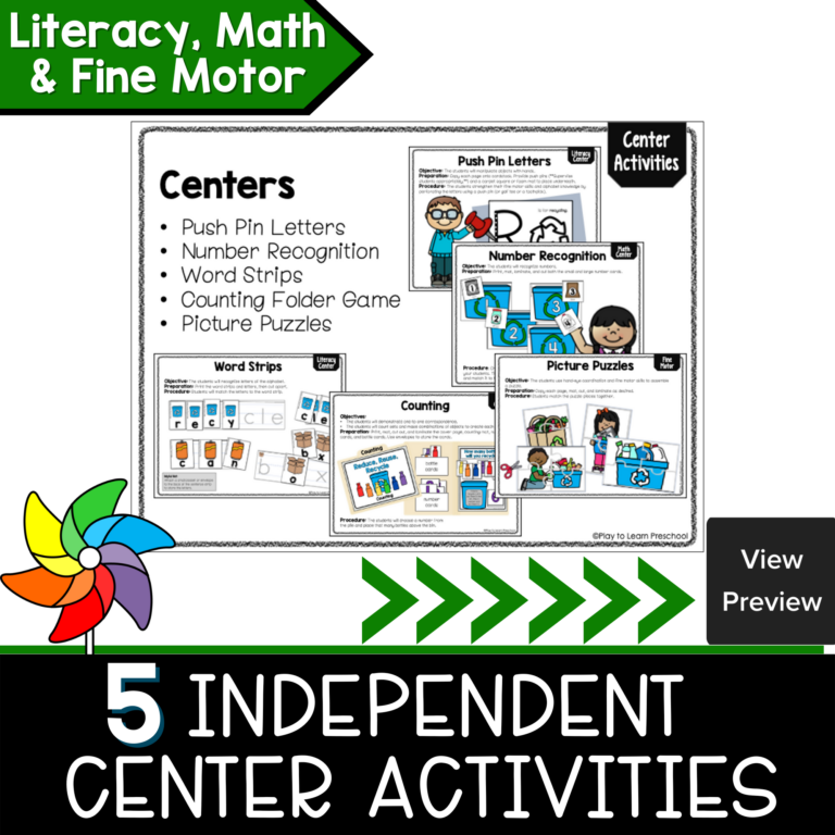 Reduce, Reuse, Recycle Activities for Preschool and Pre-K - Play to ...