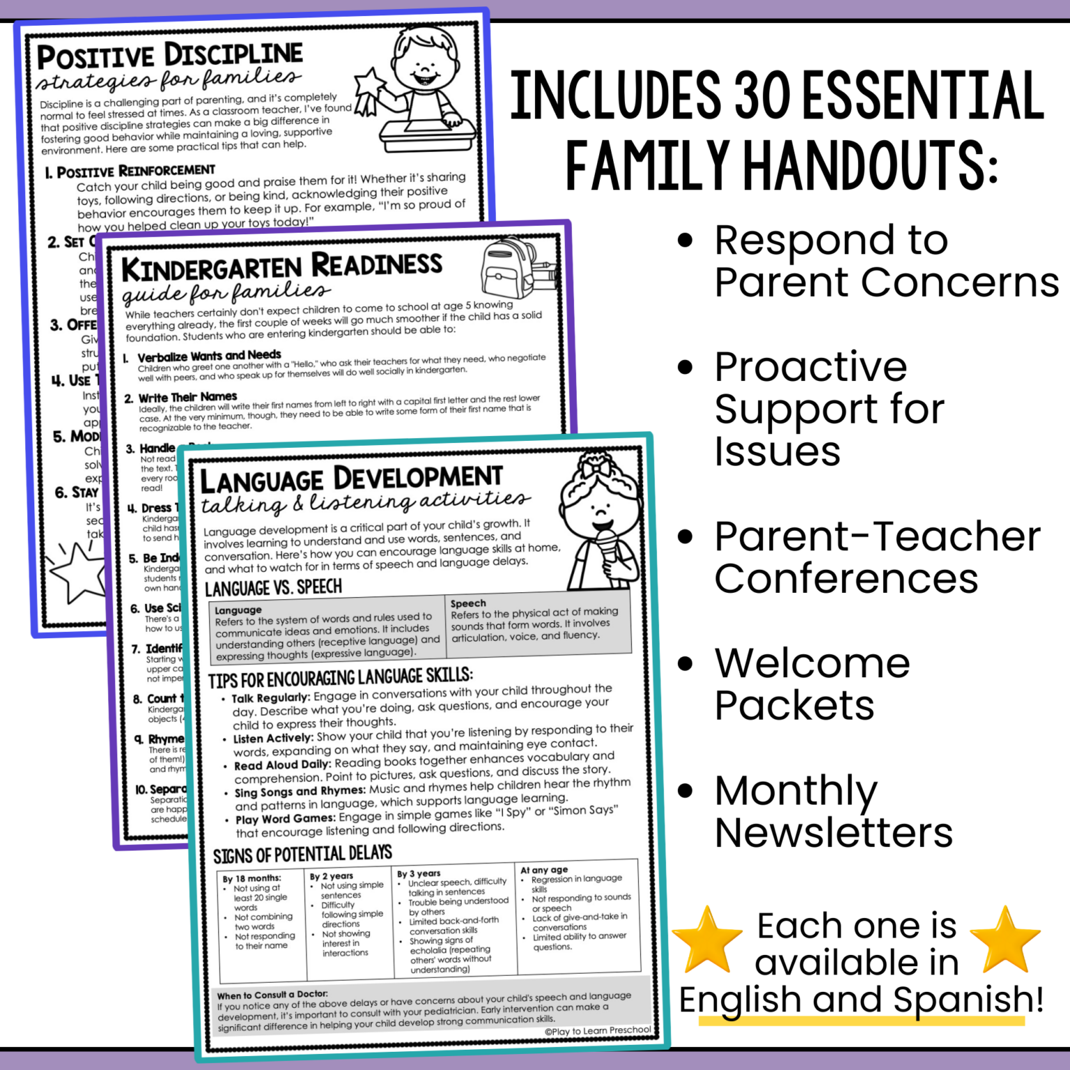 30 Essential Parent Handouts for Preschool Teachers - Home-School ...