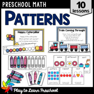 Math Patterns Preschool Unit Hands-On Activities, Circle Time Lessons ...