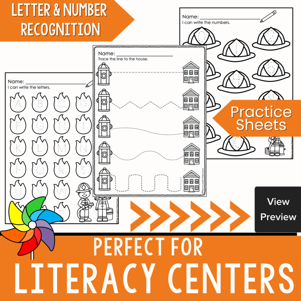 Fire Safety Writing Practice Thumb3 - Play to Learn Preschool